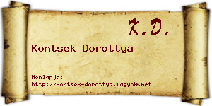Kontsek Dorottya névjegykártya